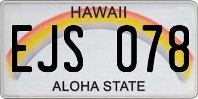 HI license plate EJS078