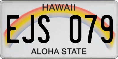 HI license plate EJS079