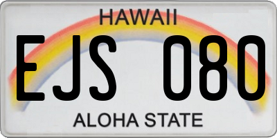 HI license plate EJS080