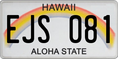 HI license plate EJS081