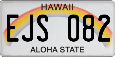 HI license plate EJS082