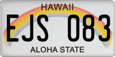 HI license plate EJS083