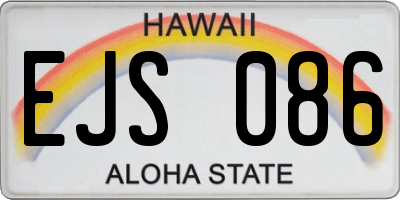 HI license plate EJS086