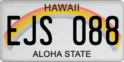 HI license plate EJS088