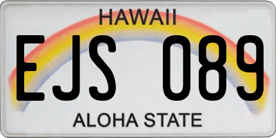 HI license plate EJS089