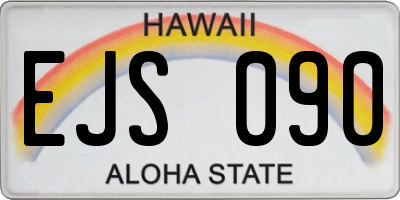 HI license plate EJS090