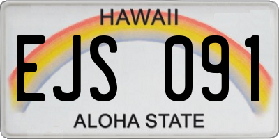 HI license plate EJS091