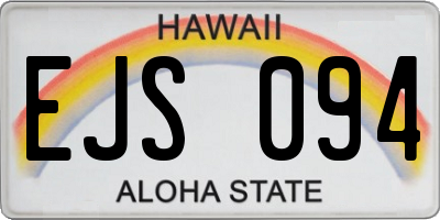 HI license plate EJS094