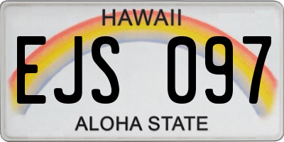 HI license plate EJS097
