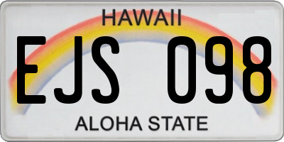 HI license plate EJS098