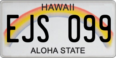 HI license plate EJS099