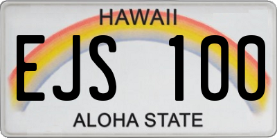 HI license plate EJS100