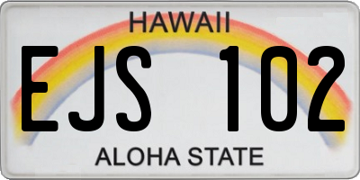 HI license plate EJS102