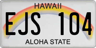 HI license plate EJS104