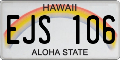 HI license plate EJS106