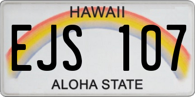 HI license plate EJS107