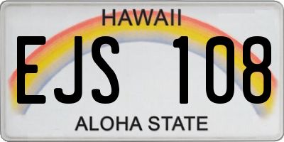 HI license plate EJS108