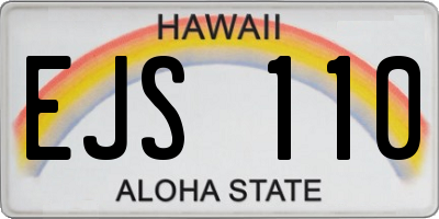 HI license plate EJS110