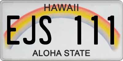 HI license plate EJS111
