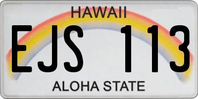 HI license plate EJS113