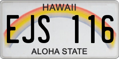 HI license plate EJS116