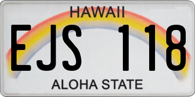 HI license plate EJS118