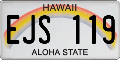 HI license plate EJS119
