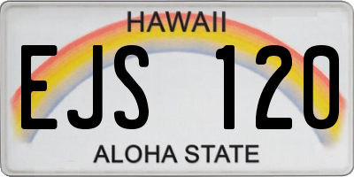 HI license plate EJS120