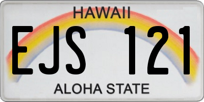 HI license plate EJS121