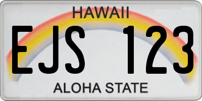 HI license plate EJS123