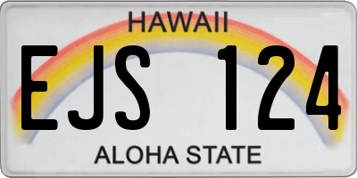 HI license plate EJS124