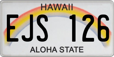 HI license plate EJS126