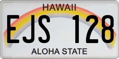 HI license plate EJS128