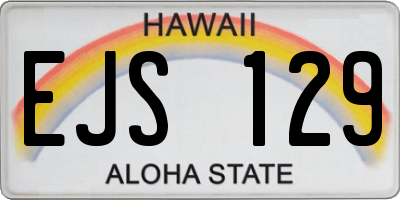 HI license plate EJS129