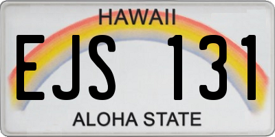HI license plate EJS131