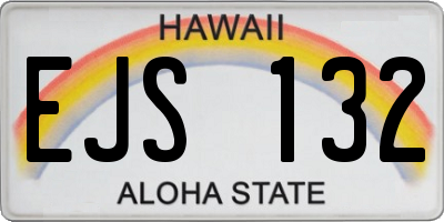 HI license plate EJS132