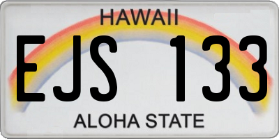 HI license plate EJS133