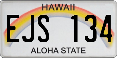 HI license plate EJS134