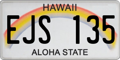 HI license plate EJS135