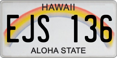 HI license plate EJS136