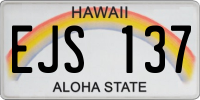 HI license plate EJS137