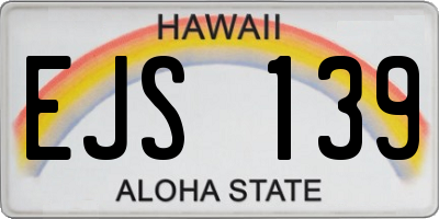 HI license plate EJS139
