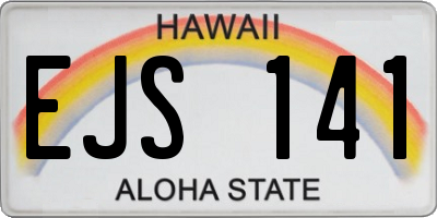 HI license plate EJS141