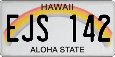 HI license plate EJS142