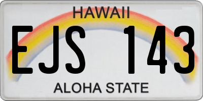 HI license plate EJS143