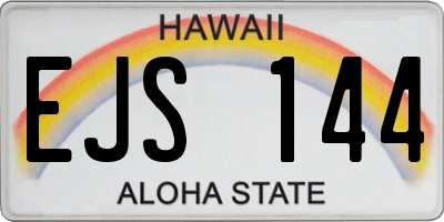 HI license plate EJS144