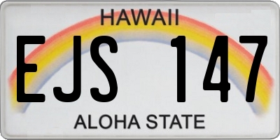 HI license plate EJS147