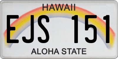 HI license plate EJS151