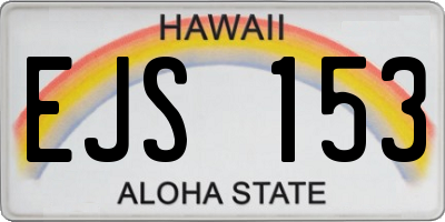 HI license plate EJS153