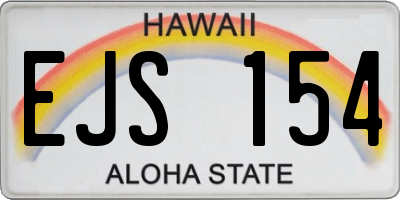 HI license plate EJS154